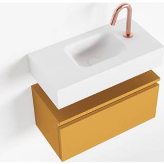 👉 Toiletmeubel talc andor MONDIAZ 60cm ocher. LEX wastafel midden 1 kraangat 6017347550567