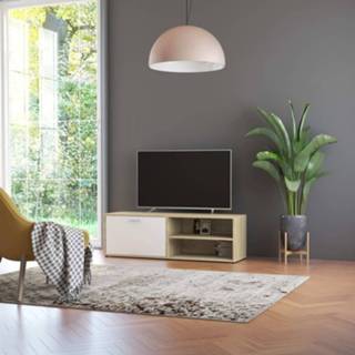 👉 Spaanplaat wit active Tv-meubel 120x34x37 cm en sonoma eikenkleurig 8719883870069