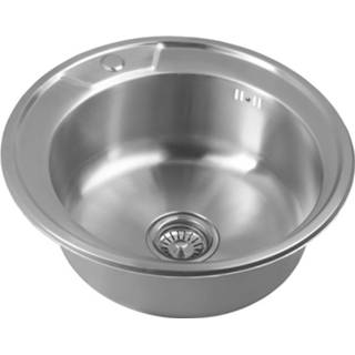 Ronde spoelbak RVS rond bouw Aqualine 52cm met kraangat 7434212094053