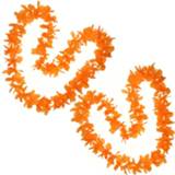 👉 Hawaii krans oranje volwassenen Pakket van 25x stuks slingers