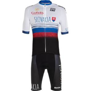 👉 SLOWAAKSE NATIONAL TEAM 2022 Set (fietsshirt + fietsbroek), voor heren, Fietskle