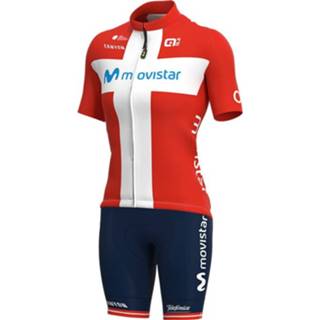 👉 Fietsshirt active vrouwen MOVISTAR TEAM Deense kampioen 2021 (fietsshirt + fietsbroek) Dames set (2 stukke 4260627180882