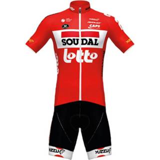 👉 SOUDAL LOTTO TDF Fietsshirt Bolletjestrui 2020 Set (fietsshirt + fietsbroek), vo