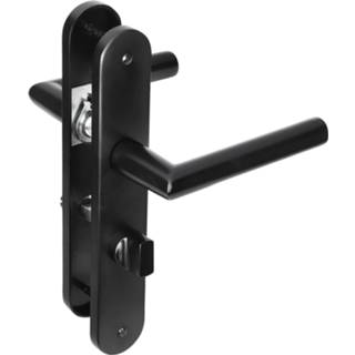 👉 Deurschildje zwart aluminium active Impresso 86.014.26 London Ovaal deurschild met schroef en toiletsluiting - 8711332262012