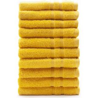 👉 Handdoek katoen geel Vandaag Set Van 10 Safran Handdoeken - 100% 50 X 100 Cm 3574641041182