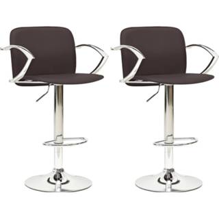 👉 Barkruk bruin kunstleer active Barkrukken 2 st 8720286142134