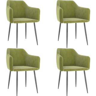 👉 Eetkamerstoel groen fluweel active Eetkamerstoelen 4 st lichtgroen 8720286335161