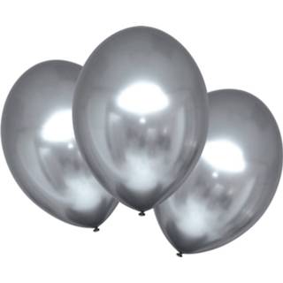 👉 Ballon zilverkleurig Amscan Ballonnen Metallic 27,5 Cm Latex Platinum 6 Stuks 194099009492