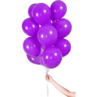 👉 Ballon paars Folat Ballonnen Met Lint 23 Cm Latex 30 Stuks 8714572193948