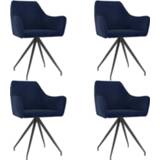 👉 Eetkamerstoel blauw fluweel active Eetkamerstoelen 4 st 8720286197738