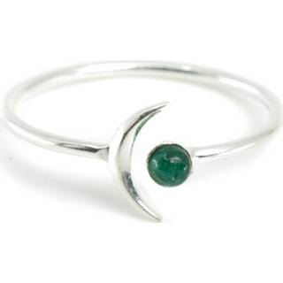 Geboortesteen zilverkleurig zilver smaragd Maan Ring Mei - 925 7141262538139