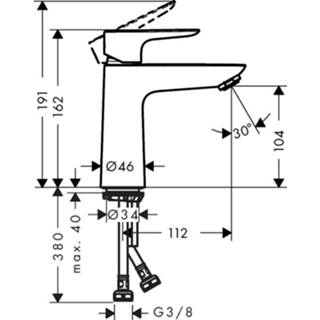 👉 Wastafelkraan Brushed Bronze Hansgrohe Talis E 1-gats 110 z. waste 71712140 4059625265789