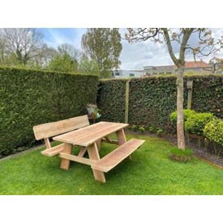 👉 Picknick tafel hout Custom Made Douglas picknicktafel Lodi met rugleuning