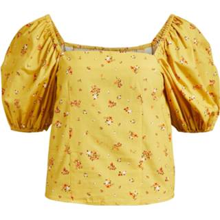 👉 Blous biologisch katoen S-M vrouwen geel Blouse 'Rose' 5713786398098