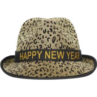 👉 Hoed zwart goud textiel goudkleurig Folat Happy New Year Unisex 59 Cm Lurex Goud/zwart 8714572044530