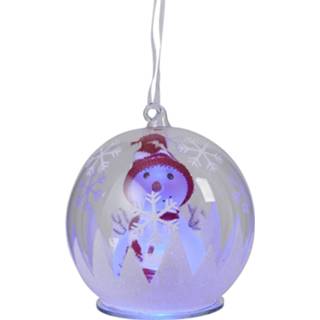 👉 Kerstbal wit rood groen kunststof Luca Lighting Lichtgevend 12 Cm Wit/rood/groen 8718861842494