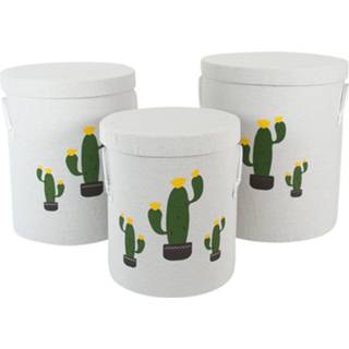 👉 Opbergmand polyester multikleur Gebor - Leuke Set Van 3 Was- En Opbergmanden 73l / 55l 34l Cactus Wasmand 8720359705402