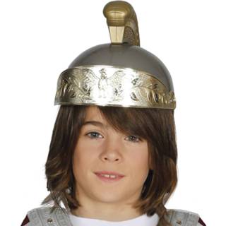 Helm grijs goud kunststof Fiestas Guirca Romeins Junior Grijs/goud One-size 8434077136843