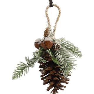 👉 Bruin groen kunststof Countryfield Kersthanger Kaspara 10 X 18 Cm Bruin/groen 8718317811623