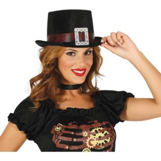 👉 Hoge hoed zwart bruin vilt Fiestas Guirca Steampunk Gesp Zwart/bruin 8434077130247
