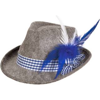 👉 Hoed grijs wit blauw polyester Boland Wiesn 28 Cm Grijs/wit/blauw 8712026542823