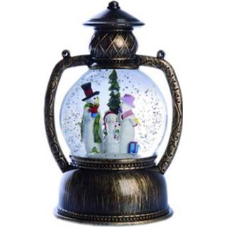 👉 Lantaarn staal glas Peha Sneeuwpop Led 25 Cm Staal/glas Brons 8712953385661