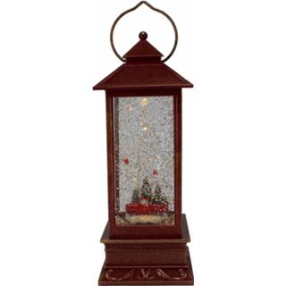 👉 Lantaarn rood glas staal Peha Kerst Led 10 X 31 Cm Glas/staal 8712953381212