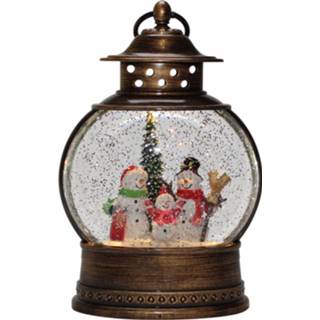 👉 Lantaarn staal glas Peha Sneeuwpop Led 17 X 28 Cm Staal/glas Brons 8712953011720