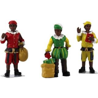 👉 Rood groen geel kunststof Dickensville Pieten 7 Cm Rood/groen/geel Set 3 8712953743751
