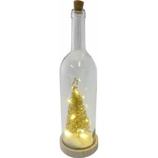 👉 Kerstboom glas goud goudkleurig Peha Decoratiefles Led 10 X 35 Cm 8712953342039