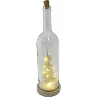 👉 Kerstboom glas zilver zilverkleurig Peha Decoratiefles Led 10 X 35 Cm 8712953342916