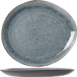 👉 Onderbord blauw grijs aardewerk Cosy&trendy Laguna Blue-grey - 32 X 28 Cm Set-2 5414841939187