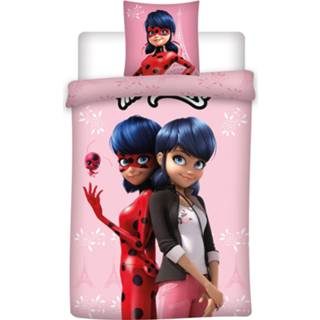 👉 Dekbedovertrek polyester roze Miraculous - Eenpersoons 140 X 200 Cm 5407007980017