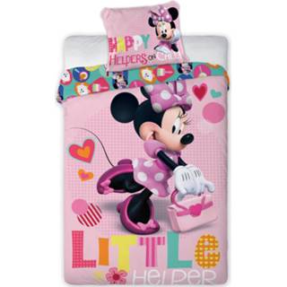 👉 Dekbedovertrek roze katoen multikleur Disney Minnie Mouse Little Helper - Eenpersoons 140 X 200 5907750583416