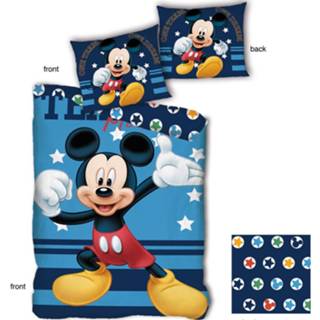 👉 Dekbedovertrek blauw katoen multikleur Disney Mickey Mouse Stars - Eenpersoons 140 X 200 Cm 5407007980741