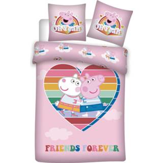 👉 Dekbedovertrek multikleur Peppa Pig Hart - Eenpersoons 140 X 200 Cm Multi 5407007980796