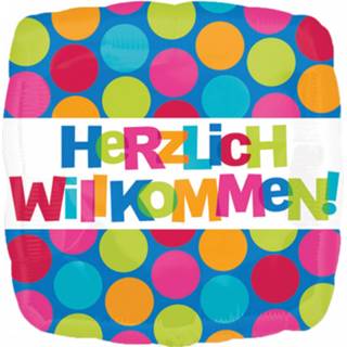 👉 Folieballon multikleur Amscan Herzlich Willkommen 43 Cm 26635257688