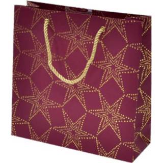 👉 Rood papier goud Verhaak Giftbag Nouveau Art 22 Cm Rood/goud 4058652213299