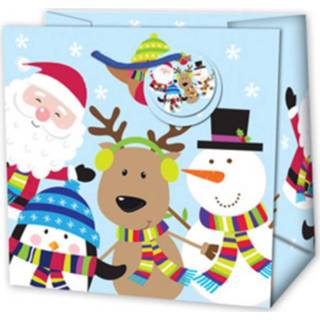 👉 Blauw papier Verhaak Giftbag Reindeer 15 Cm Lichtblauw 8713261320016