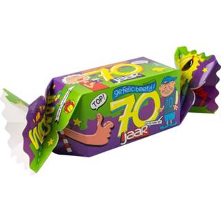 👉 Cadeauverpakking paars groen karton Paper Dreams 70 Jaar 20 Cm Paars/groen 8716764080852
