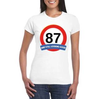 👉 Verkeers bord active vrouwen wit Verkeersbord 43 jaar t-shirt dames