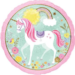 👉 Folieballon roze groen Amscan Magical Unicorn 43 Cm Roze/groen 26635368520