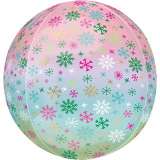 👉 Folieballon pastel multikleur Anagram Ombré Snowflakes 40 Cm 26635400916