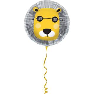 👉 Folieballon geel zwart Folat Party Time! Leeuw Junior Geel/zwart 45 Cm 8714572643856