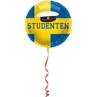 👉 Folieballon geel blauw Folat Studenten 45 Cm Geel/blauw 8714572615341