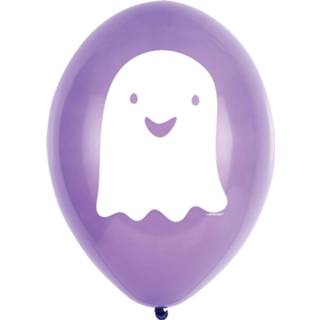 👉 Paars Amscan Ballon Spookje Halloween Friends 23 Cm Latex 6 Stuks 194099012959