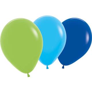 👉 Ballon blauw groen jongens Tib Ballonnen Boys 30 Cm Latex Blauw/groen 8 Stuks 4002727120401