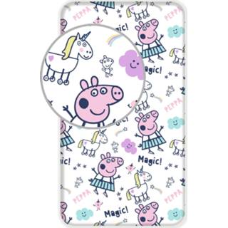 👉 Hoeslaken katoen multikleur Peppa Pig Unicorn - Eenpersoons 90 X 200 Cm 5710756043705