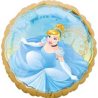 👉 Folieballon blauw goud meisjes Amscan Cinderella 43 Cm Blauw/goud 26635397988