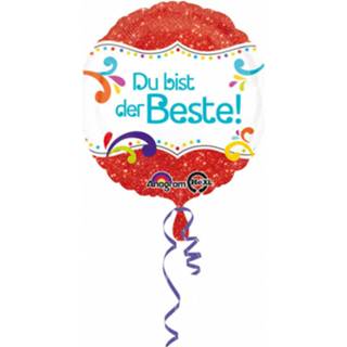 👉 Folieballon rood wit Anagram Du Bist Der Beste 43 Cm Rood/wit 26635340922